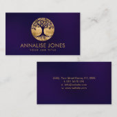 Carte De Visite Arbre doré du cercle de vie (Devant / Derrière)