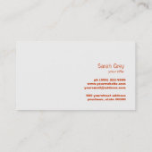 Carte De Visite Arbre doré élégant Simple orange (Dos)