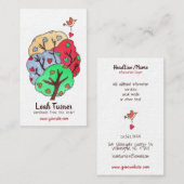 Carte De Visite Arbre du coeur avec illustration d'oiseaux du coeu (Devant / Derrière)