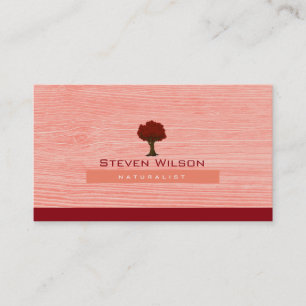 Carte De Visite Arbre élégant Nature Rouge Jardin de bois Paysage