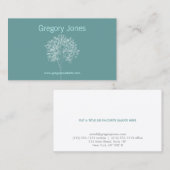 Carte De Visite ARBRE en AQUA/Carte de visite TURQUOISE (Devant / Derrière)