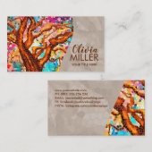 Carte De Visite Arbre en mosaïque Abstrait coloré (Devant / Derrière)