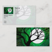 Carte De Visite Arbre et lune - vert (Devant / Derrière)