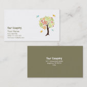 Carte De Visite Arbre et oiseaux (Devant / Derrière)