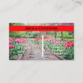 Carte De Visite Arbre et travaux de brique et de pierre (Dos)