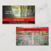 Carte De Visite Arbre et travaux de brique et de pierre (Devant / Derrière)