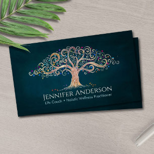 Carte De Visite Arbre Fantaisiste de Vie Coach Bien-être Holistiqu