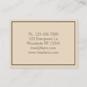 Carte De Visite Arbre ferme À feuillage persistant grange (Dos)