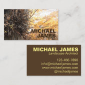 Carte De Visite Arbre Feuille Jaune Chute Feuillage Automne Nature (Devant / Derrière)