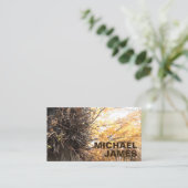 Carte De Visite Arbre Feuille Jaune Chute Feuillage Automne Nature (Debout devant)