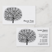 Carte De Visite Arbre Fleur - Gris Clair (Devant / Derrière)