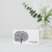 Carte De Visite Arbre Fleur - Gris Clair (Debout devant)