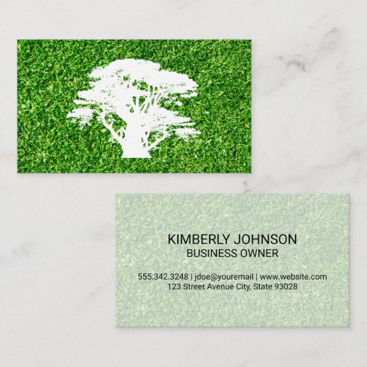 Carte De Visite Arbre | Herbe | Paysage (Devant / Derrière)