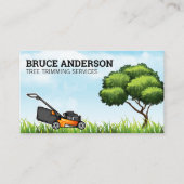 Carte De Visite Arbre | Herbe | tondeuse à gazon (Devant)