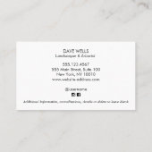 Carte De Visite Arbre Landscaper Landscaper Emblem Business (Dos)