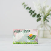 Carte De Visite Arbre Logo | Herbe | Paysage (Debout devant)