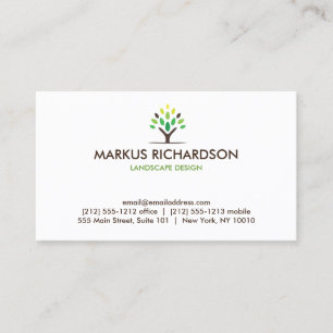 Carte De Visite ARBRE MODERNE BROWN/Carte de visite VERT