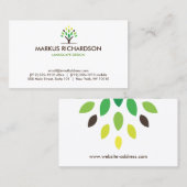 Carte De Visite ARBRE MODERNE BROWN/Carte de visite VERT (Devant / Derrière)