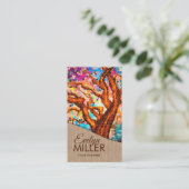 Carte De Visite Arbre mosaïque abstrait coloré (Debout devant)