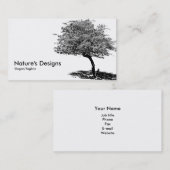 Carte De Visite Arbre noir et blanc (Devant / Derrière)