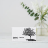 Carte De Visite Arbre noir et blanc (Debout devant)