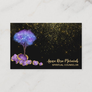 Carte De Visite *~* Arbre Parties scintillant d'or Améthyste Bijo