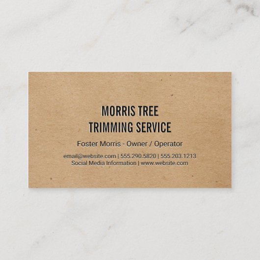 Carte De Visite Arbre | Paysage | Gardener (Dos)