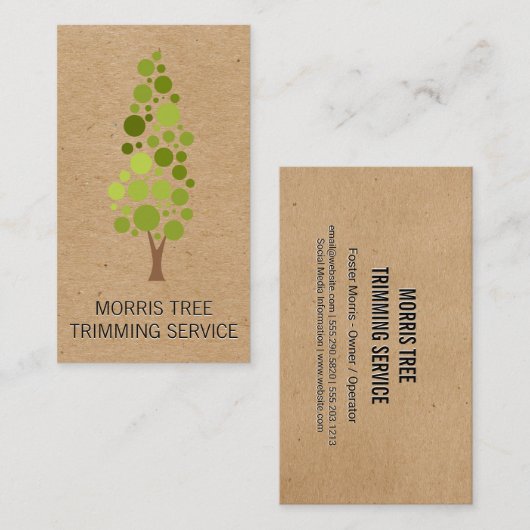 Carte De Visite Arbre | Paysage | Gardener (Devant / Derrière)