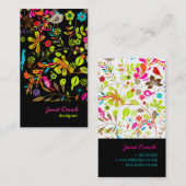 Carte De Visite Arbre rétro PixDezines, couleurs néons/arrière - p (Devant / Derrière)