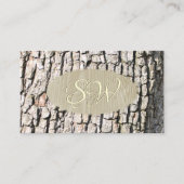 Carte De Visite Arbre rustique Grains Grains Ovale Gold Bordure In (Devant)