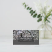 Carte De Visite Arbre rustique surface grise rectangle bandes bu (Debout devant)