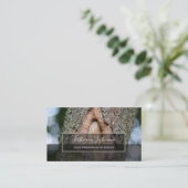 Carte De Visite Arbre rustique surface grise rectangle bandes bu (Debout devant)