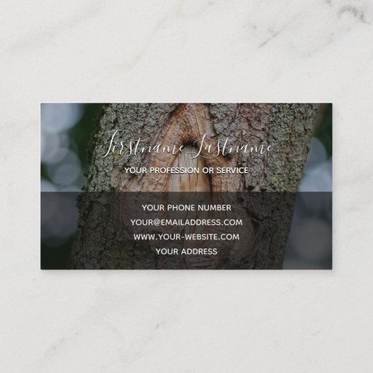 Carte De Visite Arbre rustique surface grise rectangle bandes bu (Dos)