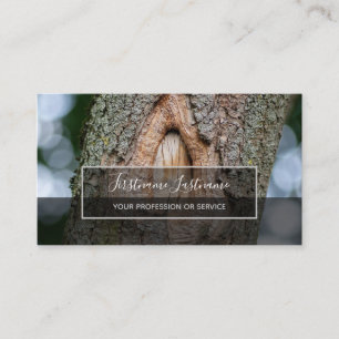 Carte De Visite Arbre rustique surface grise rectangle bandes bu