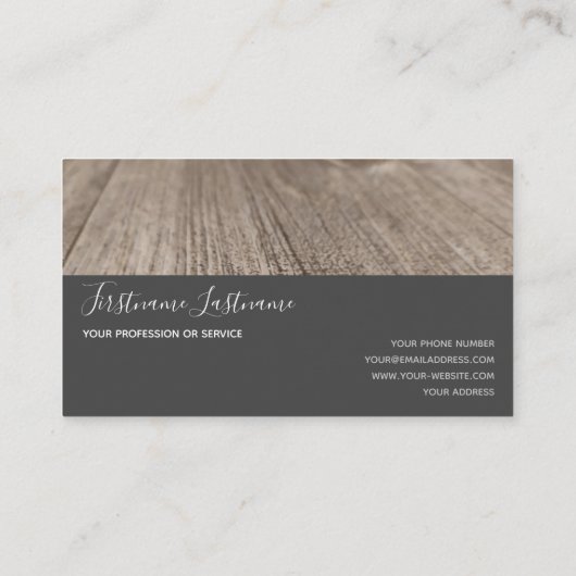 Carte De Visite Arbre rustique surface grise rectangle bandes bu (Dos)