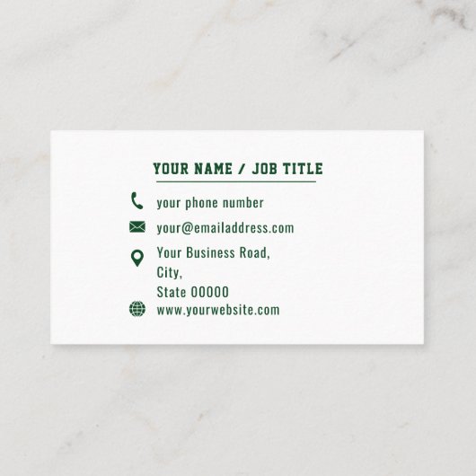 Carte De Visite Arbre Service Entrepôt De Pelouse Paysage Vert Et  (Dos)