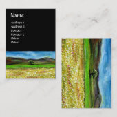 CARTE DE VISITE ARBRE SOLITAIRE DANS LE CHAMP DE FLEURS JAUNES, TO (Devant / Derrière)