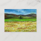 CARTE DE VISITE ARBRE SOLITAIRE DANS LE CHAMP DE FLEURS JAUNES, TO (Dos)