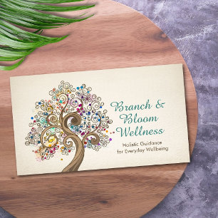 Carte De Visite Arbre Spirale Coloré Fantaisiste Bien-être