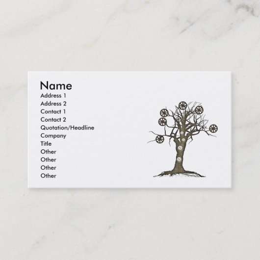 Carte De Visite arbre steampunk (Devant)