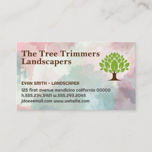 Carte De Visite Arbre stylisé | Jardinage Paysages (Devant)