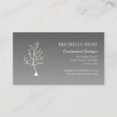 Carte De Visite Arbre tendance de la vie Unique Simple Grey (Devant)