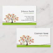 Carte De Visite Arbre tourbillon - Vert Simple Design (Devant / Derrière)