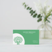 Carte De Visite Arbre vert moderne Feuilles travail social (Debout devant)