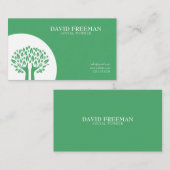 Carte De Visite Arbre vert moderne Feuilles travail social (Devant / Derrière)