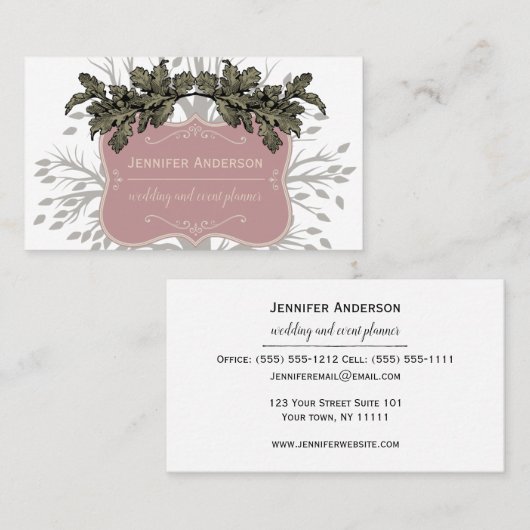 Carte De Visite Arbre vintage (Devant / Derrière)