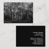 Carte De Visite Arbres à bouleau d'argent B&W, Mini photo (Devant / Derrière)