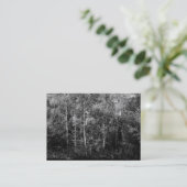 Carte De Visite Arbres à bouleau d'argent B&W, Mini photo (Debout devant)