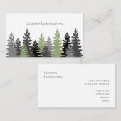 Carte De Visite Arbres À feuillage persistant verts Élégant profes (Devant / Derrière)