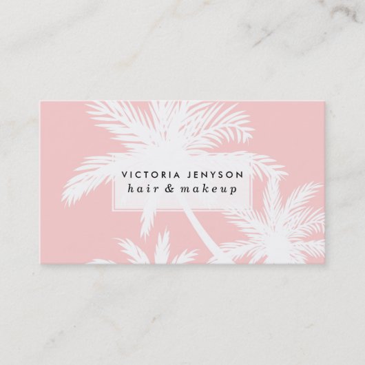 Carte De Visite Arbres blancs simples tropicaux de plam d'été sur (Devant)